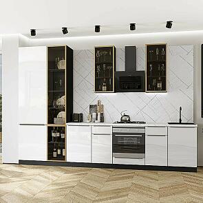 Модульный кухонный гарнитур Фьюжн-08 Angel/Graphite 2340x3400x600