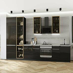 Модульный кухонный гарнитур Фьюжн-08 Anthracite/Graphite 2340x3400x600
