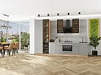 Модульный кухонный гарнитур Фьюжн-08 Silky Light Grey/Дуб Вотан 2340x3400x600