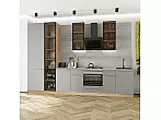 Модульный кухонный гарнитур Фьюжн-08 Silky Light Grey/Дуб Вотан 2340x3400x600
