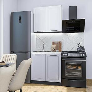 Модульный кухонный гарнитур Глетчер-05 Айленд Силк, Гейнсборо Силк/Graphite 2140x800x600