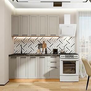 Модульный кухонный гарнитур Нео-01 Clay Silk/Дуб Вотан 2140x1600x600