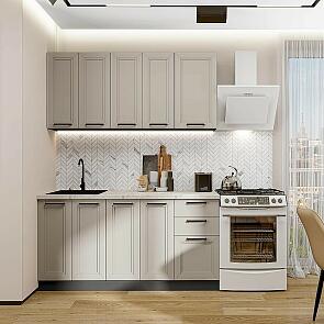 Модульный кухонный гарнитур Нео-01 Clay Silk/Graphite 2140x1600x600