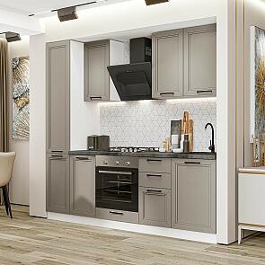 Модульный кухонный гарнитур Нео-02 Clay Silk/Белый 2140x2300x600