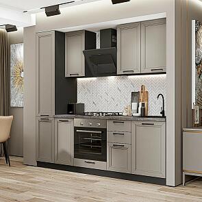 Модульный кухонный гарнитур Нео-02 Clay Silk/Graphite 2140x2300x600
