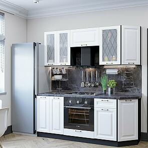 Модульный кухонный гарнитур Ницца-01 Белый/Graphite 2140x1900x600