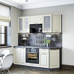 Модульный кухонный гарнитур Ницца-01 Дуб крем/Graphite 2140x1900x600