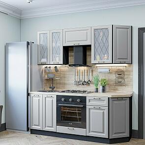 Модульный кухонный гарнитур Ницца-01 Графит/Graphite 2140x1900x600