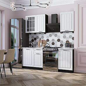 Модульный кухонный гарнитур Прага-04 Белое дерево/Graphite 2140x1400x600
