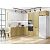 Модульный кухонный гарнитур Евро Лайн-03 Белый, Дуб песочный/Дуб Вотан 2140x2150/2800x600