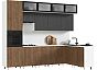 Кухонный гарнитур Оливия NEW Экзотическое дерево Амазония/Белый 2499x3000/1800x600 (Антарес)