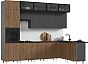 Кухонный гарнитур Оливия NEW Экзотическое дерево Амазония/Графит 2499x3000/1800x600 (Кастилло темный)