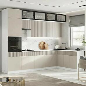Кухонный гарнитур Оливия Кашемир/Белый 2500x3000x600 (Антарес)