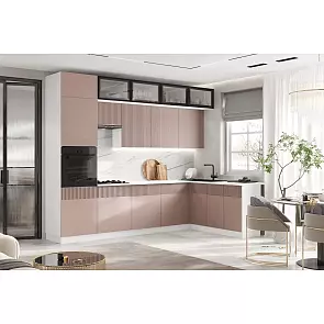 Кухонный гарнитур Оливия Шарли Pink/Белый 2500x3000x600 (Антарес)