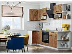 Кухонный гарнитур Техно Экзотическое дерево Амазония/Белый 2170x2700x600 (Антарес)