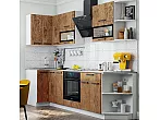 Кухонный гарнитур Техно Экзотическое дерево Амазония/Белый 2170x2700x600 (Антарес)