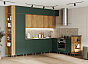 Кухонный гарнитур Техно-5 Браш Мени Грин, Дуб Крафт/Дуб Крафт 2500x3200/2240x600 (Кастилло темный)