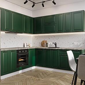 Модульный кухонный гарнитур Дублин-02 Special Green/Белый 2140x2200/2400x600
