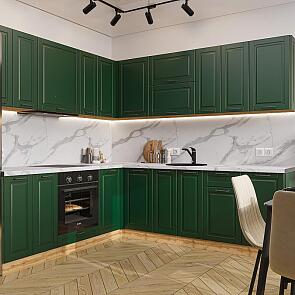 Модульный кухонный гарнитур Дублин-02 Special Green/Дуб Вотан 2140x2200/2400x600