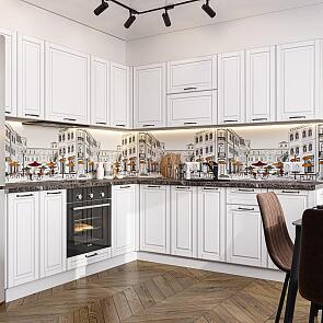 Модульный кухонный гарнитур Дублин-02 Special White/Белый 2140x2200/2400x600