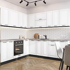 Модульный кухонный гарнитур Дублин-02 Special White/Graphite 2140x2200/2400x600