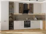Модульный кухонный гарнитур Флэт-05 Cashmere In 2S/Дуб Вотан 2340x4000/1000x600