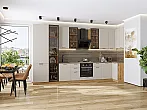 Модульный кухонный гарнитур Флэт-05 Cashmere In 2S/Дуб Вотан 2340x4000/1000x600