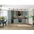 Модульный кухонный гарнитур Флэт-05 Grey-green In 2S/Дуб Вотан 2340x4000/1000x600 Полки стекло