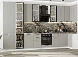 Модульный кухонный гарнитур Флэт-05 Light Grey In 2S/Белый 2340x4000/1000x600