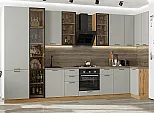 Модульный кухонный гарнитур Флэт-05 Light Grey In 2S/Дуб Вотан 2340x4000/1000x600