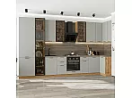 Модульный кухонный гарнитур Флэт-05 Light Grey In 2S/Дуб Вотан 2340x4000/1000x600