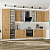 Модульный кухонный гарнитур Флэт-05 Wotan Oak 2S/Белый 2340x4000/1000x600
