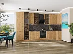Модульный кухонный гарнитур Флэт-05 Wotan Oak 2S/Дуб Вотан 2340x4000/1000x600
