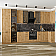 Модульный кухонный гарнитур Флэт-05 Wotan Oak 2S/Дуб Вотан 2340x4000/1000x600 Полки стекло