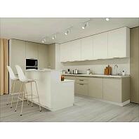 Модульный кухонный гарнитур Фьюжн Silky Grey, Silky White/Белый 2330x4400/2400x600