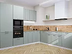 Модульный кухонный гарнитур Квадро-02 Аквамарин/Белый 2140x2400/2150x600