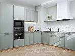 Модульный кухонный гарнитур Квадро-02 Аквамарин/Дуб Вотан 2140x2400/2150x600