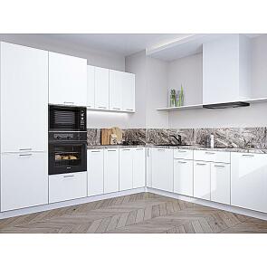 Модульный кухонный гарнитур Квадро-02 Белый/Белый 2140x2400/2150x600