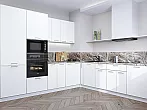 Модульный кухонный гарнитур Квадро-02 Белый/Белый 2140x2400/2150x600