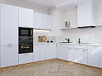 Модульный кухонный гарнитур Квадро-02 Белый/Дуб Вотан 2140x2400/2150x600