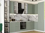 Модульный кухонный гарнитур Квадро-04 Аквамарин/Белый 2340x3400/1600x600