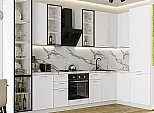 Модульный кухонный гарнитур Квадро-04 Белый/Белый 2340x3400/1600x600