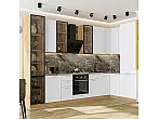 Модульный кухонный гарнитур Квадро-04 Белый/Дуб Вотан 2340x3400/1600x600
