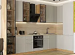 Модульный кухонный гарнитур Квадро-04 Кашемир/Дуб Вотан 2340x3400/1600x600