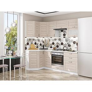 Модульный кухонный гарнитур Лофт-03 Cappuccino Veralinga/Белый 2140x2200x600