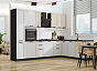 Кухня угловая Нео-03 Cream Silk/Grey Silk/Graphite 2140*3000/2100*600