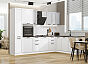 Кухня угловая Нео-03 Grey Silk/White Silk/Белый 2140*3000/2100*600