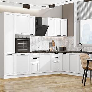 Модульный кухонный гарнитур Нео-03 White Silk/Белый 2140x3000/2100x600