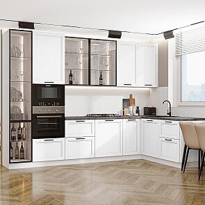 Модульный кухонный гарнитур Нео-04 White Silk/Белый 2340x3200/1800x600