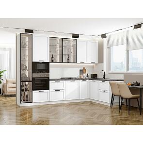Модульный кухонный гарнитур Нео-04 White Silk/Белый 2340x3200/1800x600